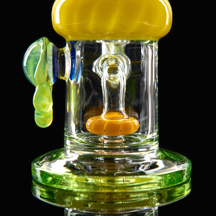 7" Slime Green Honeycomb Pendant Dab Rig - SmokeZone 420