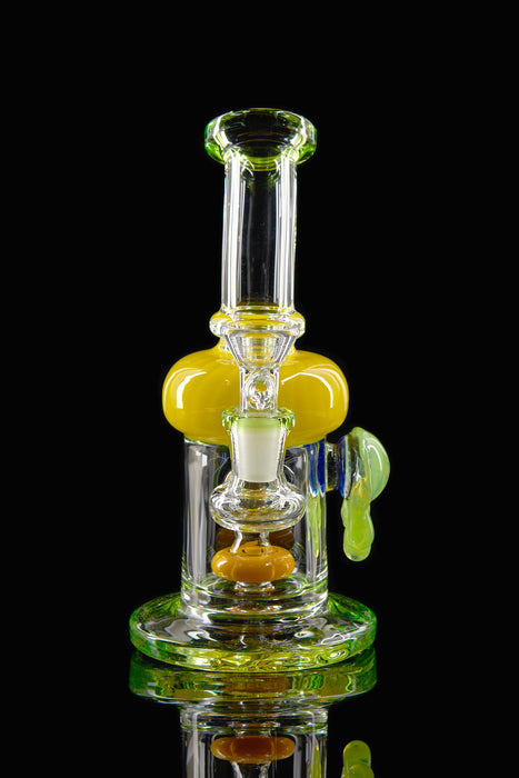 7" Slime Green Honeycomb Pendant Dab Rig - SmokeZone 420