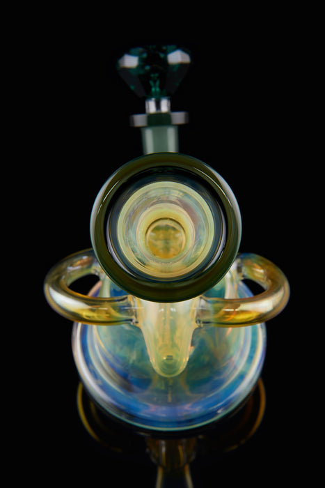 8" Heavy Gold Fumed Space Recycler Inline Dab Rig - SmokeZone 420