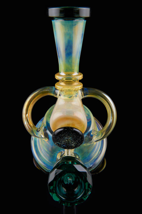 8" Heavy Gold Fumed Space Recycler Inline Dab Rig - SmokeZone 420