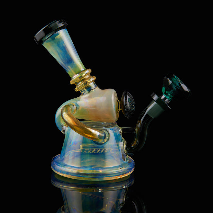 8" Heavy Gold Fumed Space Recycler Inline Dab Rig - SmokeZone 420