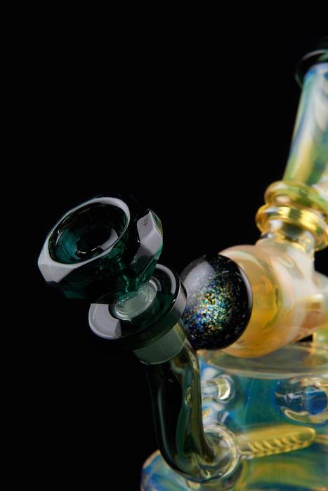 8" Heavy Gold Fumed Space Recycler Inline Dab Rig - SmokeZone 420