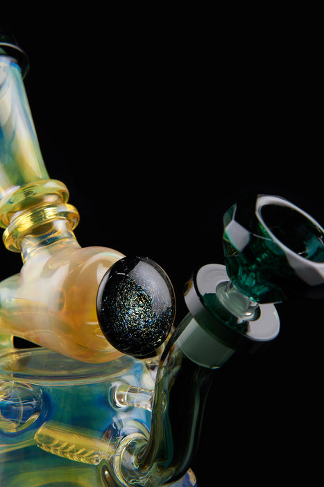 8" Heavy Gold Fumed Space Recycler Inline Dab Rig - SmokeZone 420