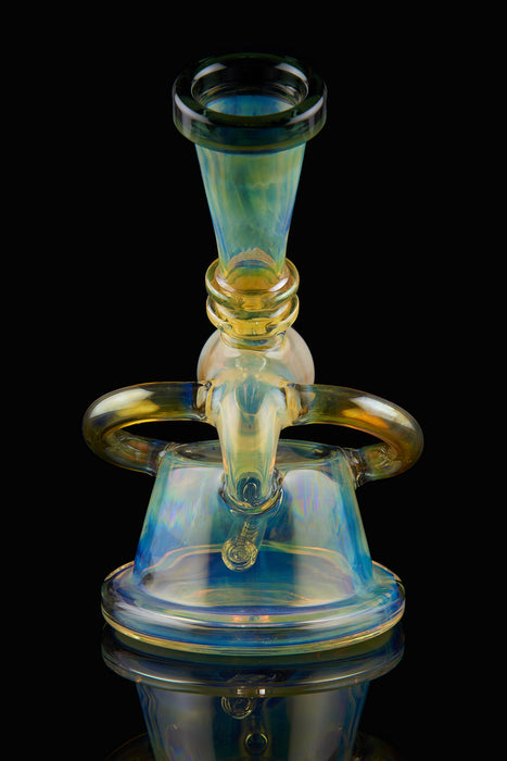 8" Heavy Gold Fumed Space Recycler Inline Dab Rig - SmokeZone 420