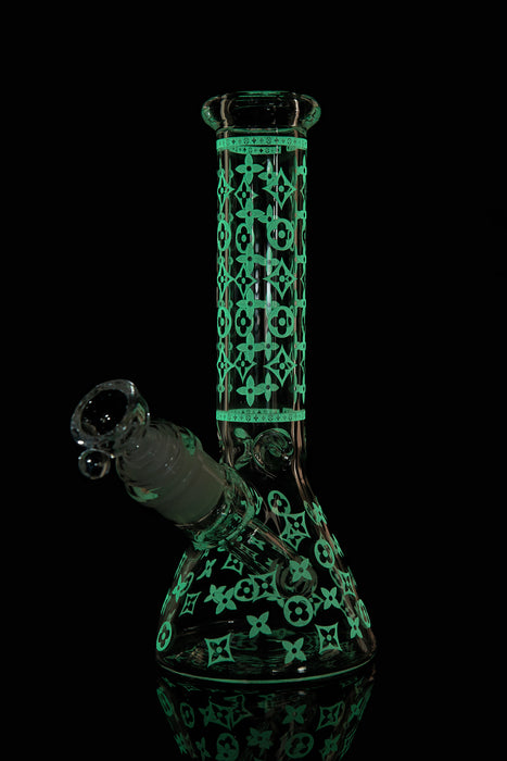 8" Glow In The Dark Mini Beaker Water Pipe - SmokeZone 420