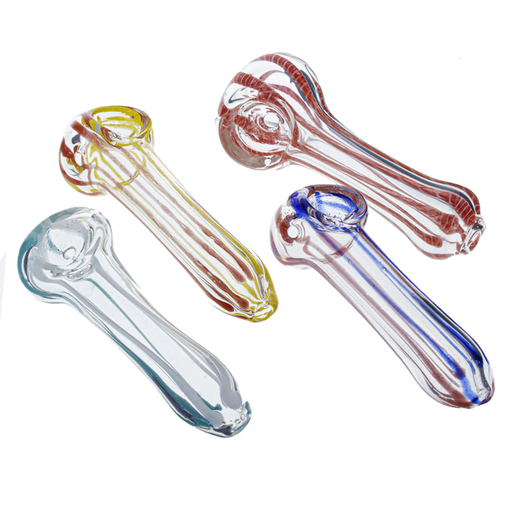 3" Striped Glass Peanut Hand Pipe (20 Pack) - SmokeZone 420