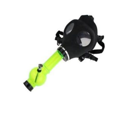Black Gas Mask With Acrylic Tube - SmokeZone 420