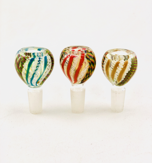 14mm Stripes & Swirl Art Bowls - SmokeZone 420
