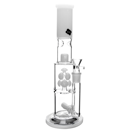 13" Dream White Tube Triple Perc Water Pipe - SmokeZone 420