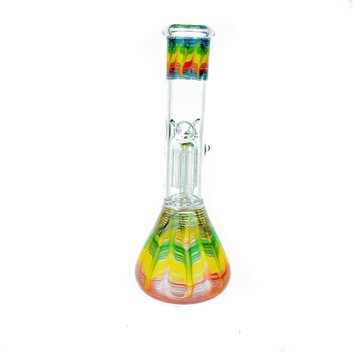 10" 6 Arm Perc Wrap & Rake Color Water Pipe - SmokeZone 420