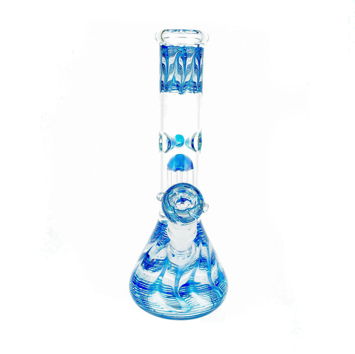 10" 6 Arm Perc Wrap & Rake Color Water Pipe - SmokeZone 420