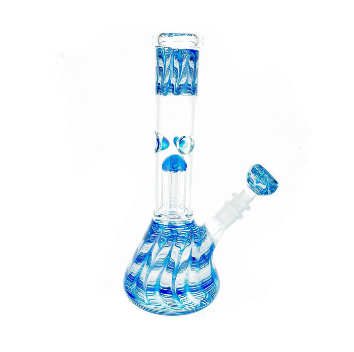 10" 6 Arm Perc Wrap & Rake Color Water Pipe - SmokeZone 420
