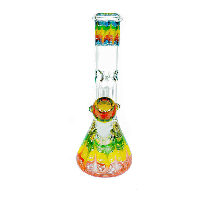 10" 6 Arm Perc Wrap & Rake Color Water Pipe - SmokeZone 420