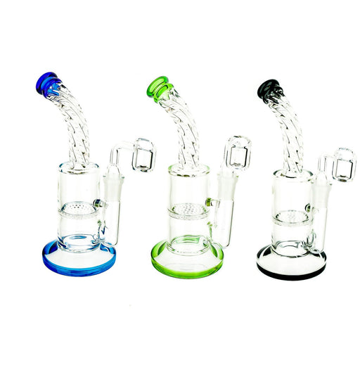 8" Twisted Neck Honeycomb Perc Dab Rig - SmokeZone 420
