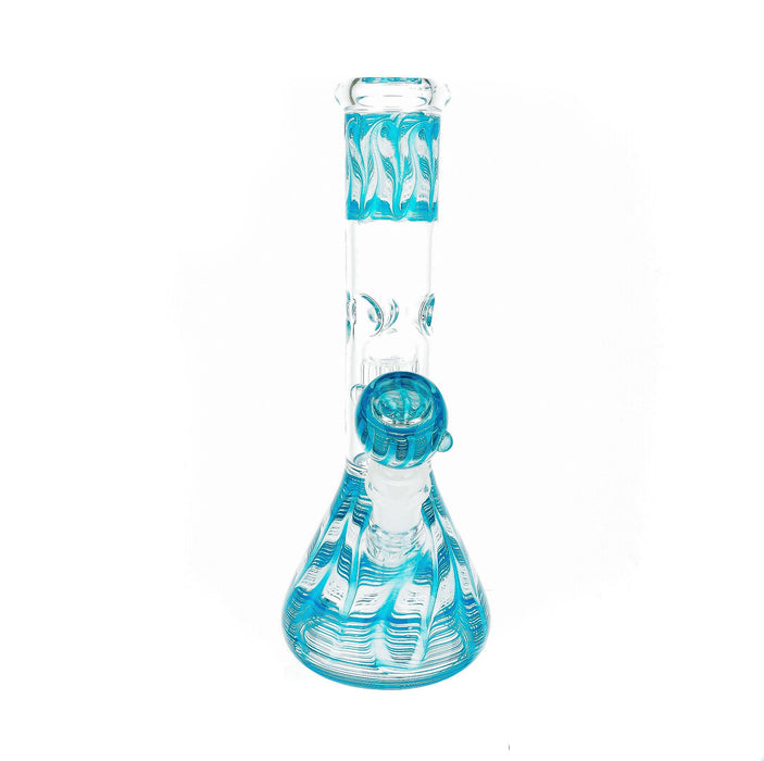10" 6 Arm Perc Wrap & Rake Color Water Pipe - SmokeZone 420