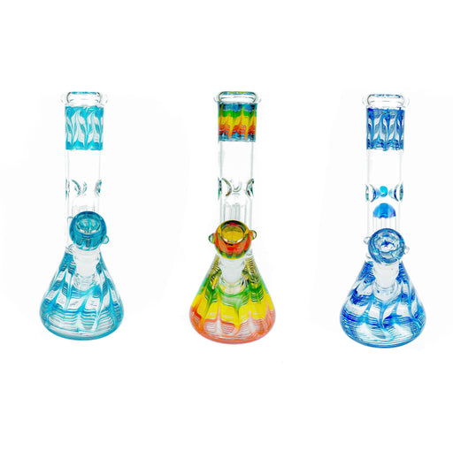 10" 6 Arm Perc Wrap & Rake Color Water Pipe - SmokeZone 420