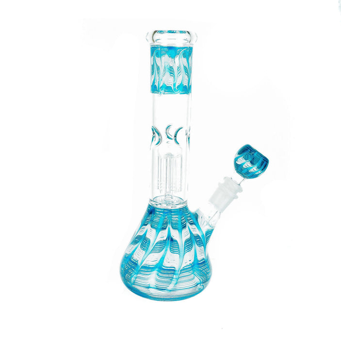 10" 6 Arm Perc Wrap & Rake Color Water Pipe - SmokeZone 420