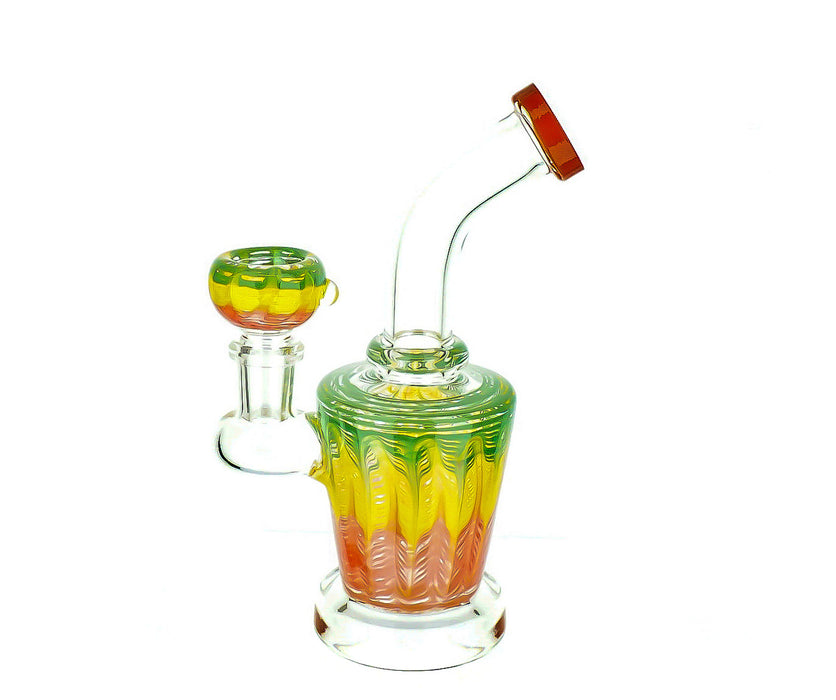 6" Base Wrap & Rake Color Dab Rig - SmokeZone 420