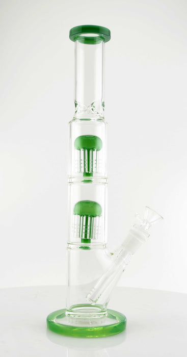 14" Double Tree Perc Water Pipe - SmokeZone 420