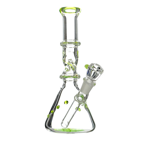 8" Twisted Beaker Base Slime Green Water Pipe - SmokeZone 420