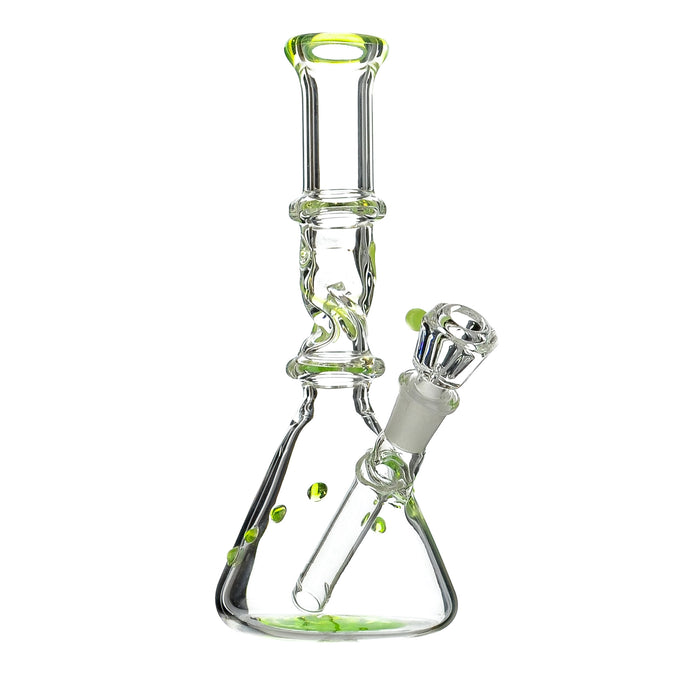 8" Twisted Beaker Base Slime Green Water Pipe - SmokeZone 420