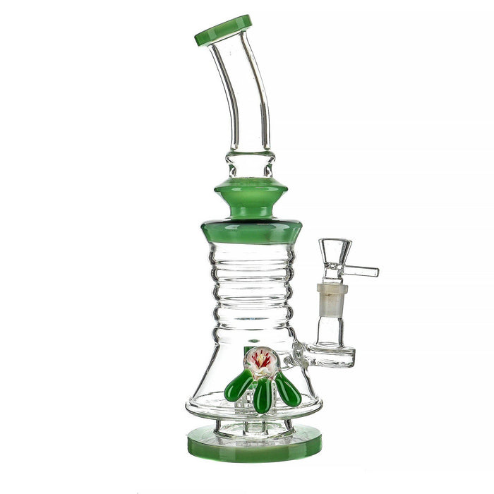 11" Side Bead Slanted Mouth Fancy Water Pipe - SmokeZone 420