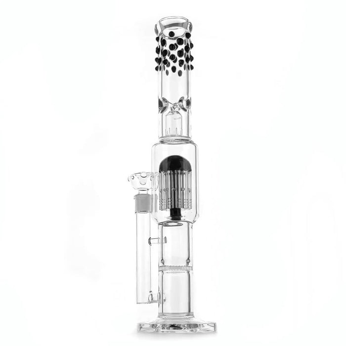 18" Triple Chamber Beaded Tube Water Pipe - SmokeZone 420