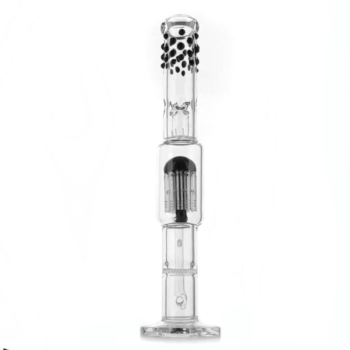 18" Triple Chamber Beaded Tube Water Pipe - SmokeZone 420