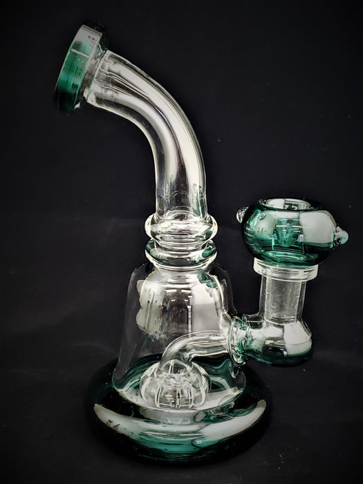 6" Bent Mouth Shower head Per Dab Rig with Matching Bowl - SmokeZone 420