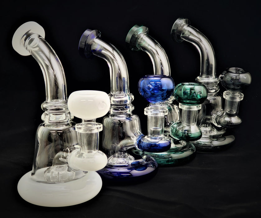 6" Bent Mouth Shower head Per Dab Rig with Matching Bowl - SmokeZone 420