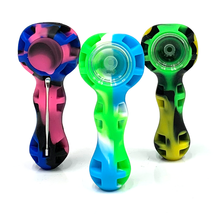 4" Silicone Hand Pipe (Pack Of 6) - SmokeZone 420