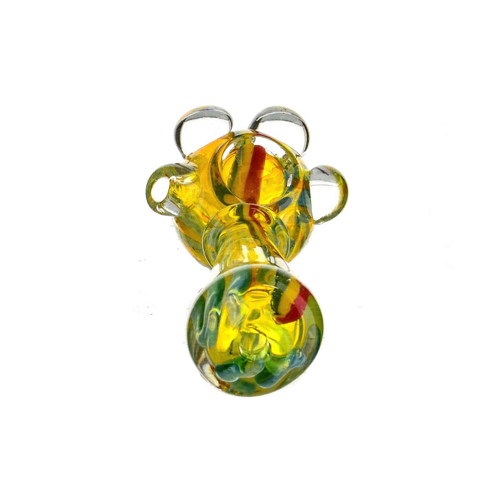 4.5" Triple Bead Head Fumed Rasta Striped Hand Pipe - SmokeZone 420