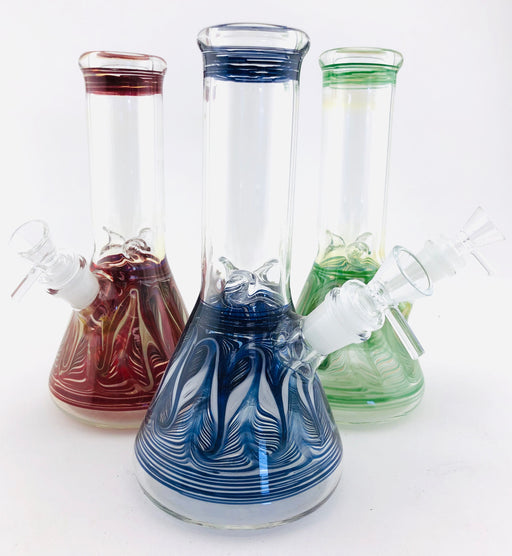9" Wrap & Rake Color Beaker Base Water Pipe - SmokeZone 420