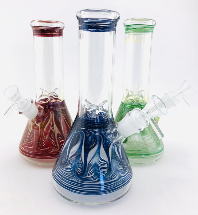 9" Wrap & Rake Color Beaker Base Water Pipe - SmokeZone 420