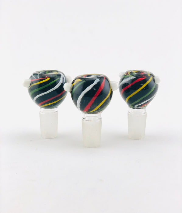 14mm Black & Rasta Stripe Bowls - SmokeZone 420