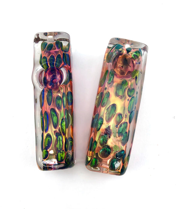 4.5" Polka Dot Rose Gold Fumed Block Hand Pipe - SmokeZone 420