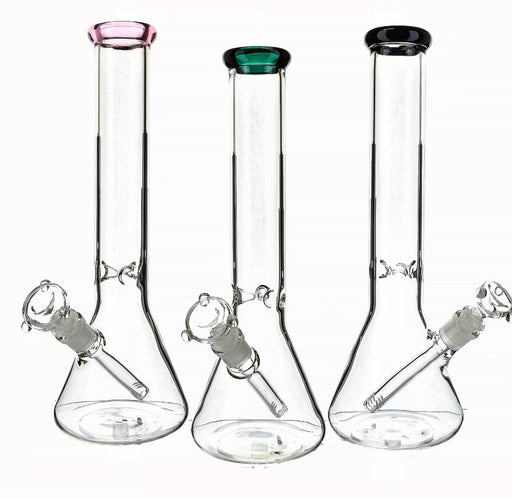 14" 5mm Color Mouth Clear Beaker Water Pipe - SmokeZone 420