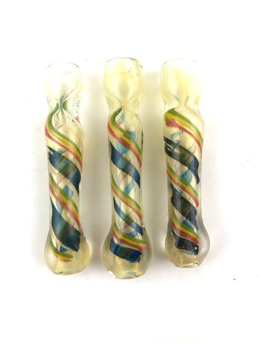 3.5" Rasta Twirl Dichro Flat Mouth Chillum - SmokeZone 420