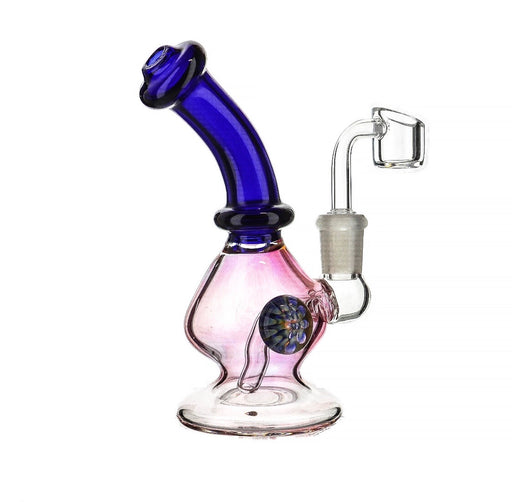 7" Rose Gold Body Blue Mouth Dab Rig - SmokeZone 420