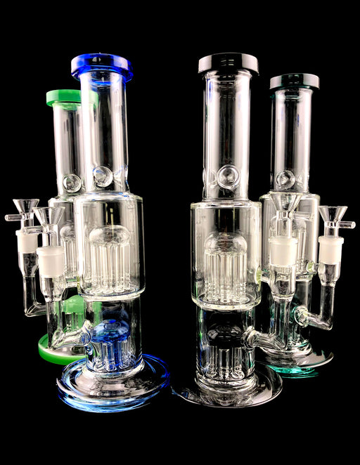 11" Straight Tube Double Tree Perc Water Pipe - SmokeZone 420
