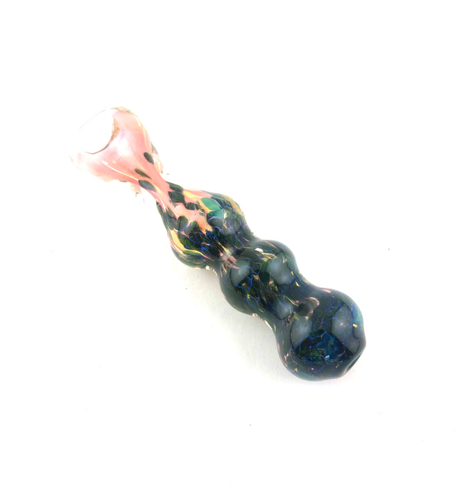 3.5" Rose Gold Triple Bead Glass Chillum - SmokeZone 420