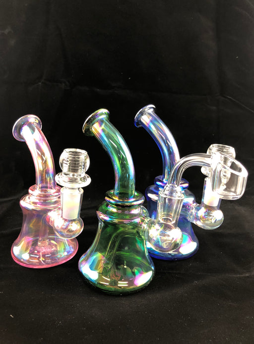6" Shiny Metallic Hangar Banger Dab Rig - SmokeZone 420