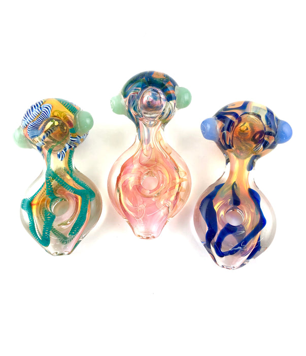 4" Rose Gold Donut Inside Work Hand Pipe - SmokeZone 420