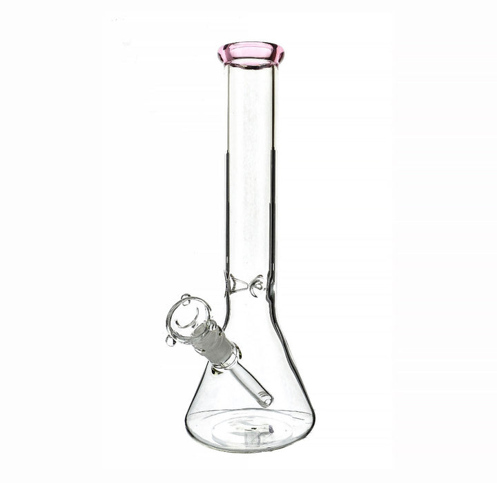 14" 5mm Color Mouth Clear Beaker Water Pipe - SmokeZone 420