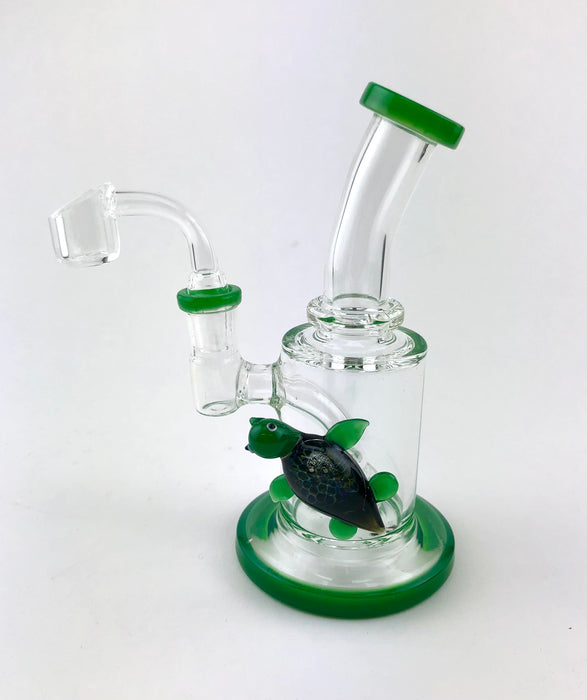 7" Slanted Mouth Dichro Turtle Bead Dab Rig - SmokeZone 420
