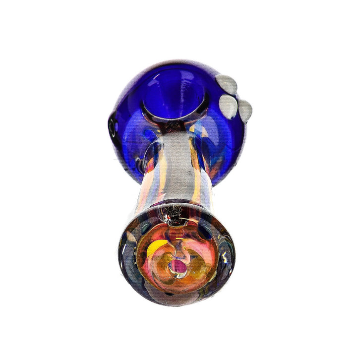 5" Blue Head Fumed Body Dichro Spoon Pipe - SmokeZone 420
