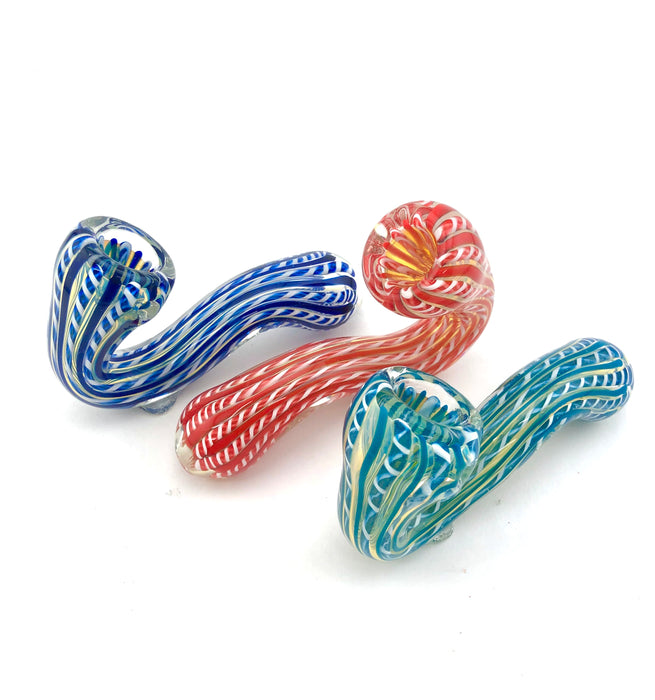 4.5" Inside Swirl Art Sherlock Hand Pipe - SmokeZone 420
