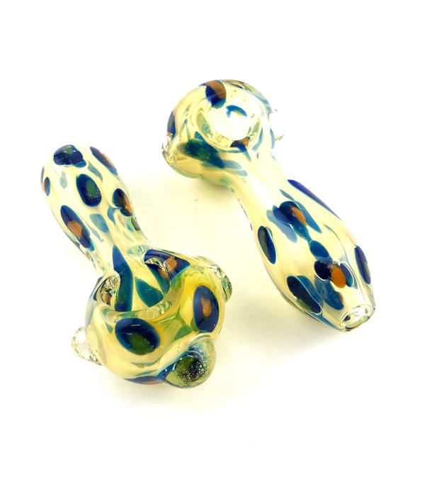 4.5" Blue Polka Dot Gold Fumed Hand Pipe - SmokeZone 420