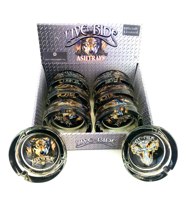 Live To Ride Edition Glass Astray Display - SmokeZone 420