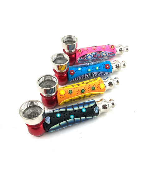 3" Fancy Design Body Metal Pipe (4 Pack) - SmokeZone 420